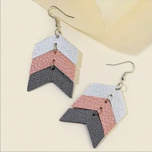 Boho Aztec Arrow Leather Earrings | Statement Drop Dangle Jewelry